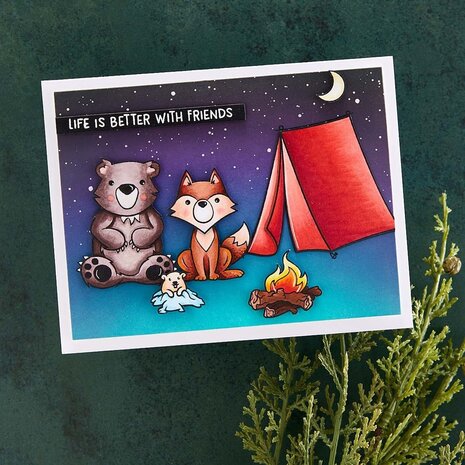Spellbinders Campfire Critters Clear Stamp (STP-077) (OUTLET)