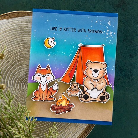Spellbinders Campfire Critters Clear Stamp (STP-077) (OUTLET)