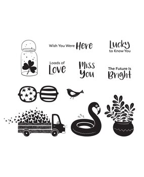 Spellbinders Many Greetings Clear Stamp (STP-076) (OUTLET)