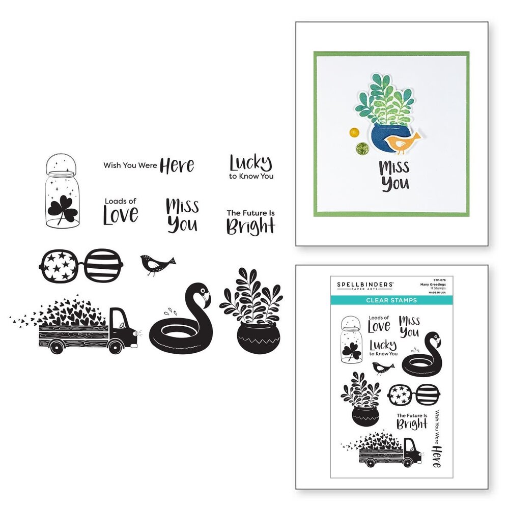 Spellbinders Many Greetings Clear Stamp (STP-076) (OUTLET) Spellbinders Many Greetings Clear Stamp (STP-076) (OUTLET)