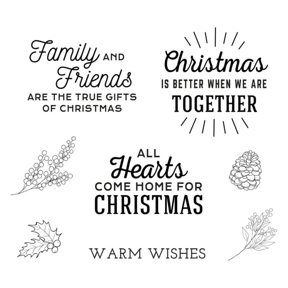 Spellbinders Home for Christmas Sentiments Clear Stamp (STP-057) (OUTLET)