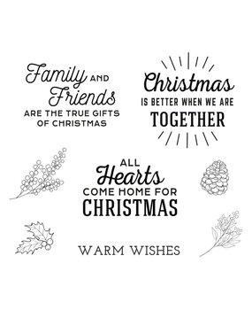 Spellbinders Home for Christmas Sentiments Clear Stamp (STP-057) (OUTLET)