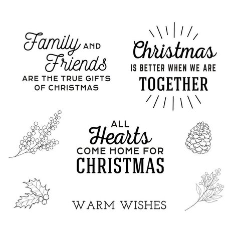 Spellbinders Home for Christmas Sentiments Clear Stamp (STP-057) (OUTLET)