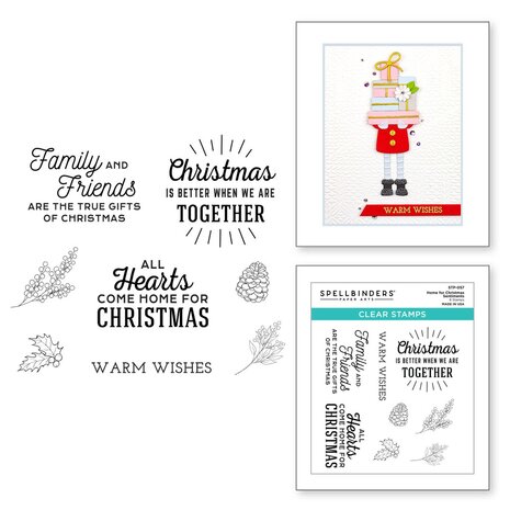Spellbinders Home for Christmas Sentiments Clear Stamp (STP-057) (OUTLET)