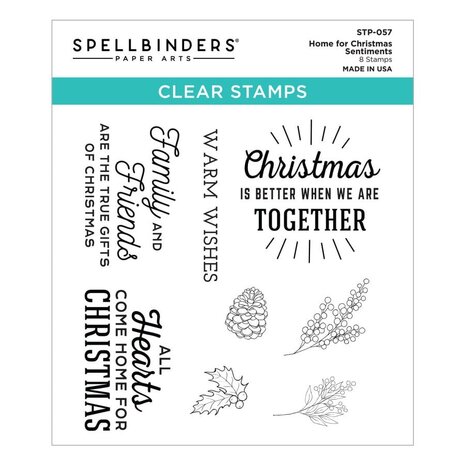 Spellbinders Home for Christmas Sentiments Clear Stamp (STP-057) (OUTLET)
