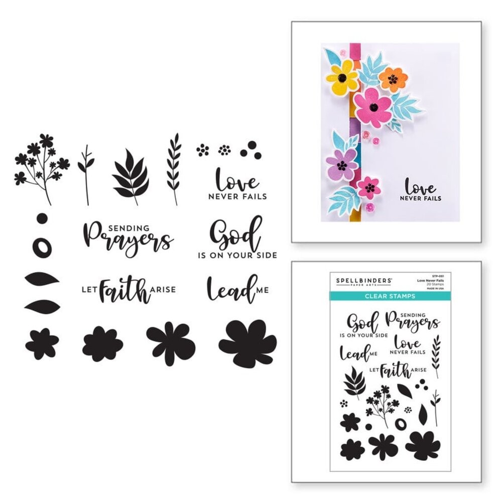 Spellbinders Love Never Fails Clear Stamp (STP-051) (OUTLET)