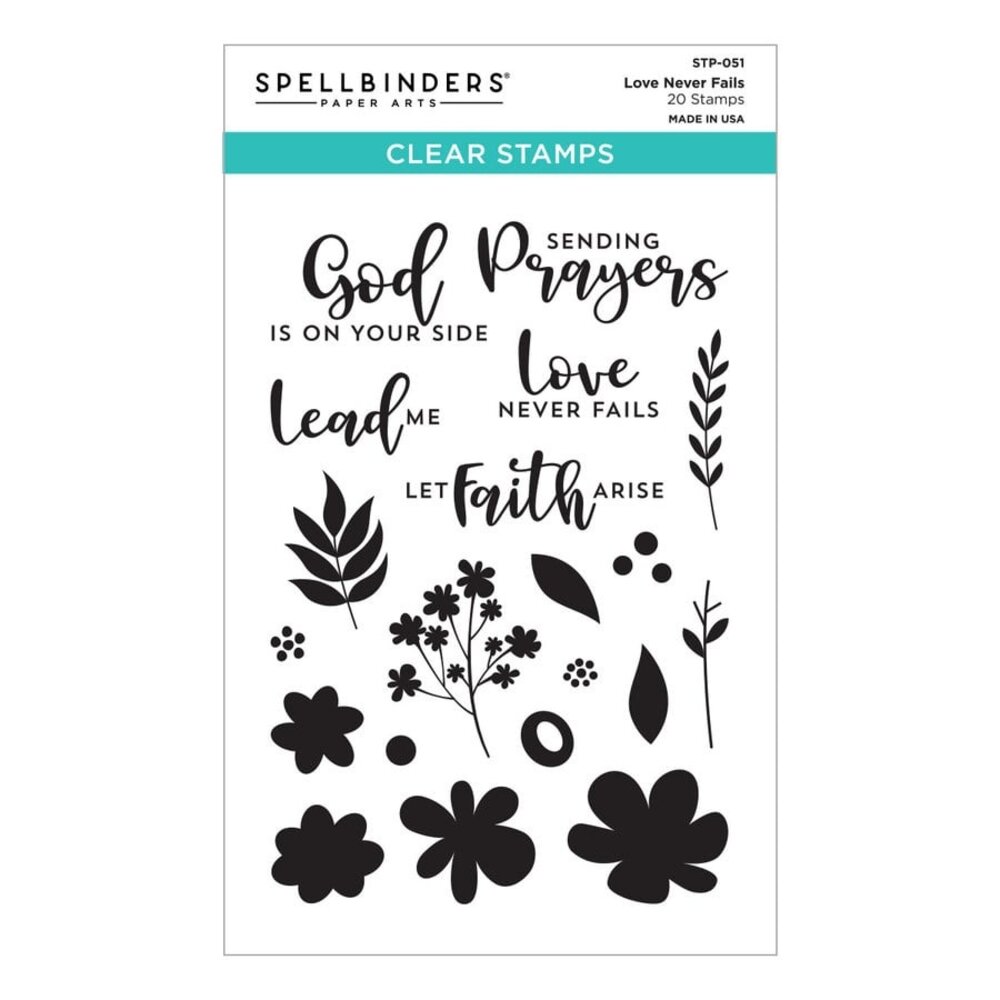 Spellbinders Love Never Fails Clear Stamp (STP-051) (OUTLET)