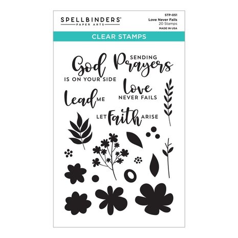 Spellbinders Love Never Fails Clear Stamp (STP-051) (OUTLET)