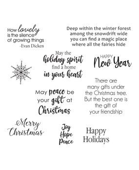 Spellbinders Holiday Quotes Clear Stamp (STP-044) (OUTLET)