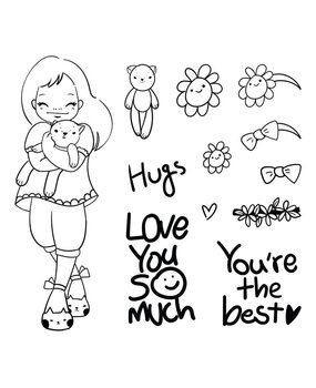 Spellbinders Darling Hugs Clear Stamp (STP-040) (OUTLET)