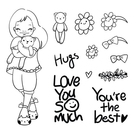 Spellbinders Darling Hugs Clear Stamp (STP-040) (OUTLET)