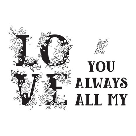 Spellbinders Love Block Clear Stamp (STP-019) (OUTLET)