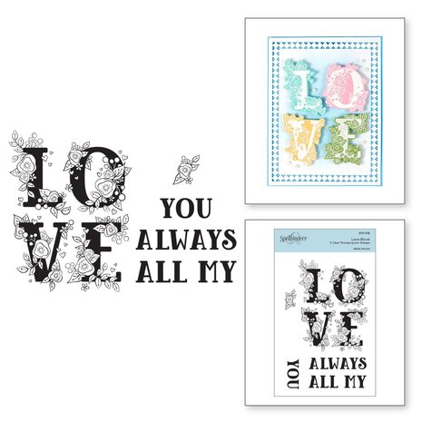 Spellbinders Love Block Clear Stamp (STP-019) (OUTLET)