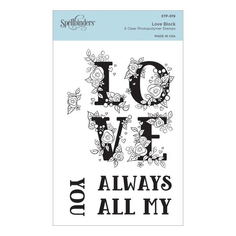 Spellbinders Love Block Clear Stamp (STP-019) (OUTLET)