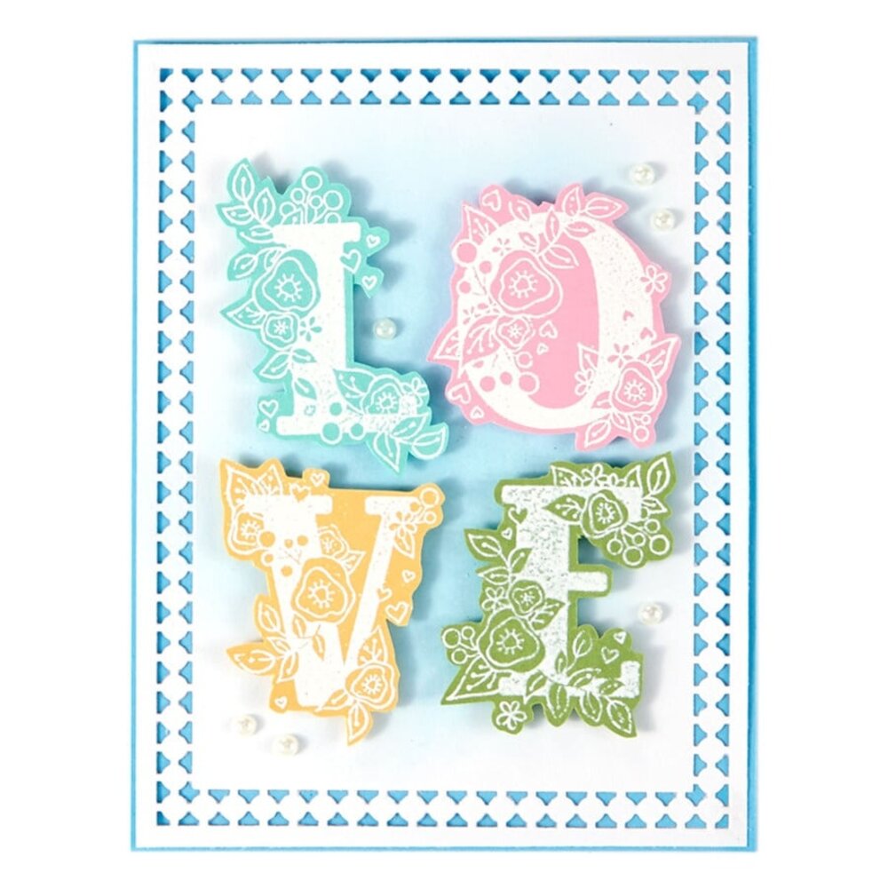 Spellbinders Love Block Clear Stamp (STP-019) (OUTLET)