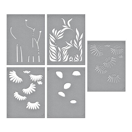 Spellbinders Coneflower Layered Stencil (STN-077) (OUTLET)