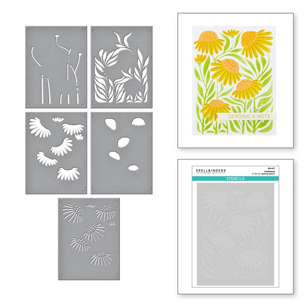 Spellbinders Coneflower Layered Stencil (STN-077) (OUTLET)