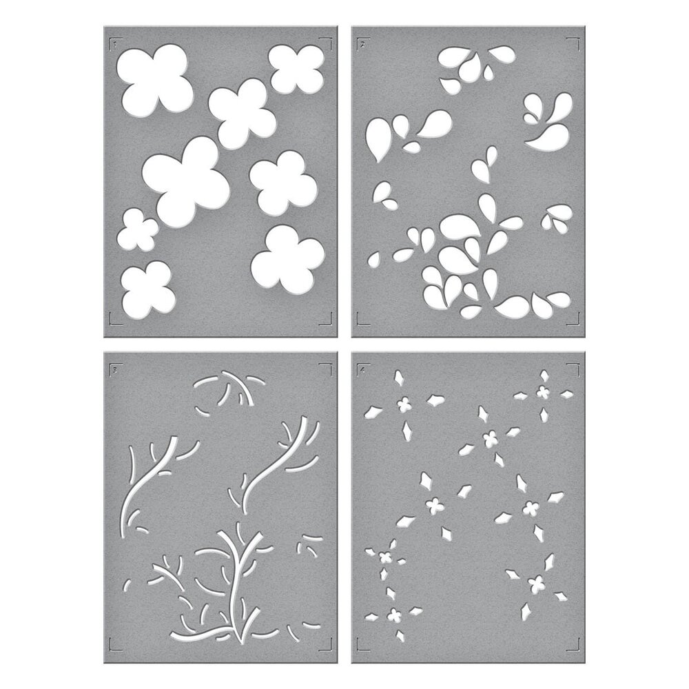 Spellbinders Blossoming Flowers Layered Stencil (STN-075) (OUTLET)
