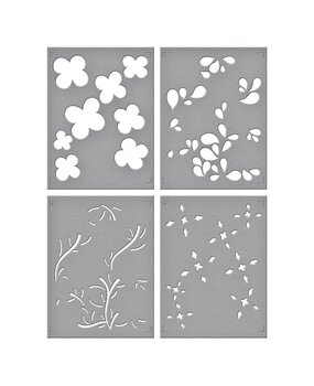 Spellbinders Blossoming Flowers Layered Stencil (STN-075) (OUTLET)