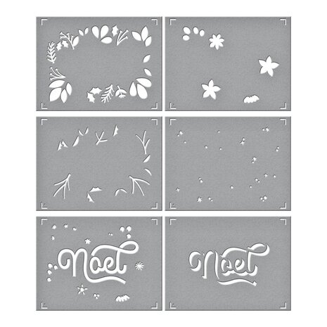 Spellbinders Layered Noel Foliage Stencils (STN-067) (OUTLET)