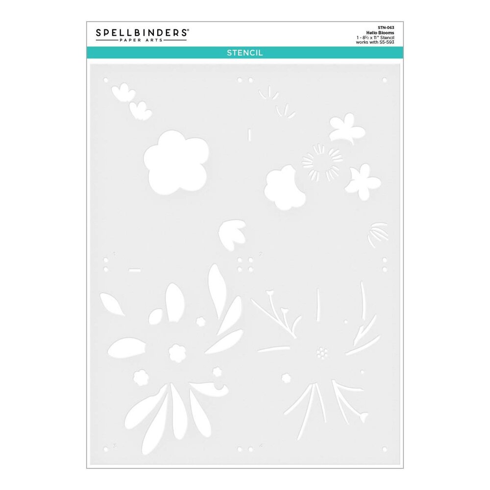 Spellbinders Hello Blooms Stencil (STN-063) (OUTLET) Spellbinders Hello Blooms Stencil (STN-063) (OUTLET)