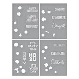 Spellbinders Balloon Garland & Sentiments Stencil (STN-061) (OUTLET)