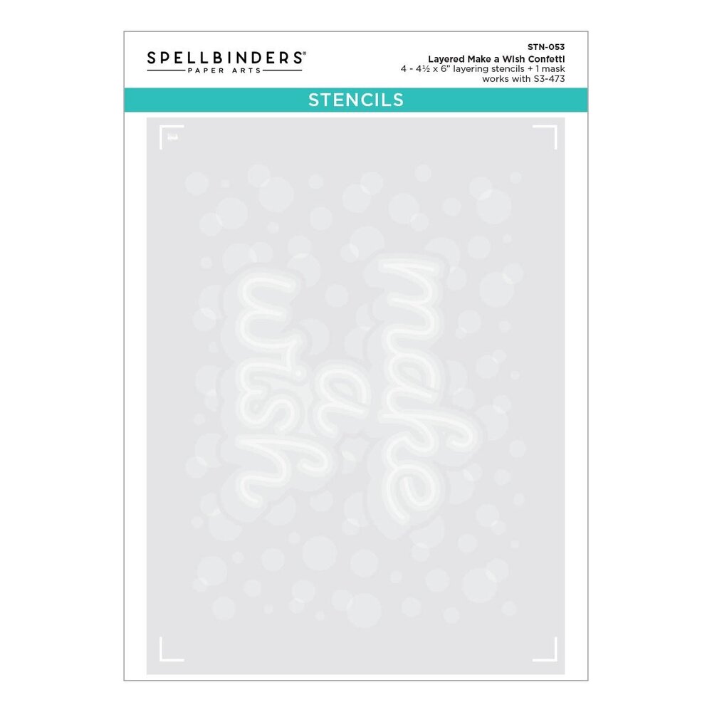 Spellbinders Layered Make a Wish Confetti Stencils (STN-053) (OUTLET)