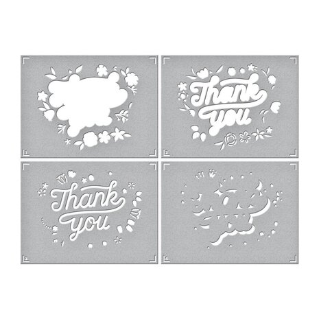 Spellbinders Layered Floral Thank You Stencils (STN-052) (OUTLET) Spellbinders Layered Floral Thank You Stencils (STN-052) (OUTLET)
