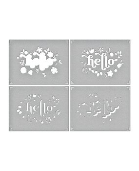 Spellbinders Layered Floral Hello Stencils (STN-051) (OUTLET)