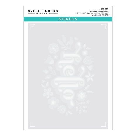 Spellbinders Layered Floral Hello Stencils (STN-051) (OUTLET)