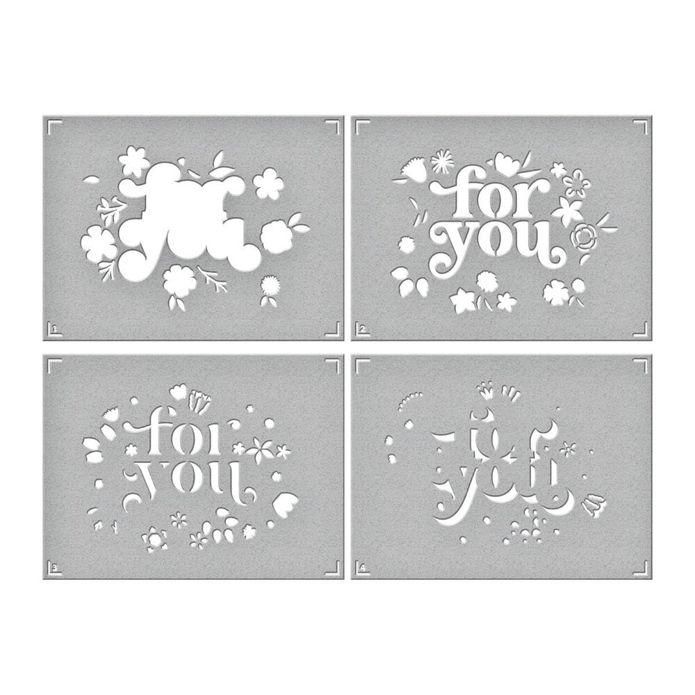 Spellbinders Layered Floral For You Stencils (STN-050) (OUTLET) Spellbinders Layered Floral For You Stencils (STN-050) (OUTLET)
