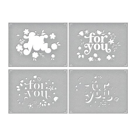 Spellbinders Layered Floral For You Stencils (STN-050) (OUTLET) Spellbinders Layered Floral For You Stencils (STN-050) (OUTLET)