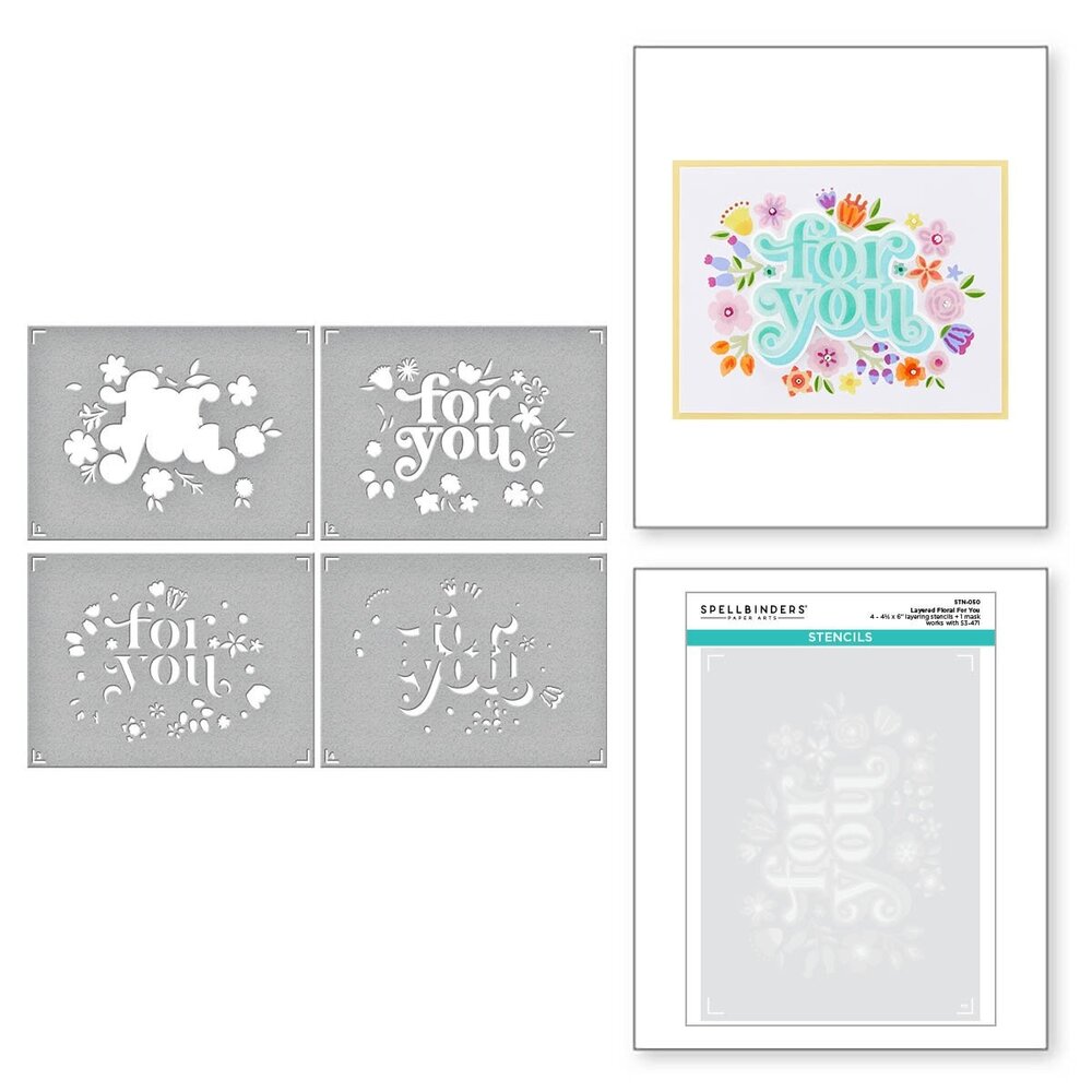Spellbinders Layered Floral For You Stencils (STN-050) (OUTLET) Spellbinders Layered Floral For You Stencils (STN-050) (OUTLET)