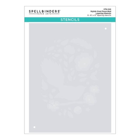 Spellbinders Stylish Oval Floral Bird Layering Stencils (6pcs) (STN-049) (OUTLET)