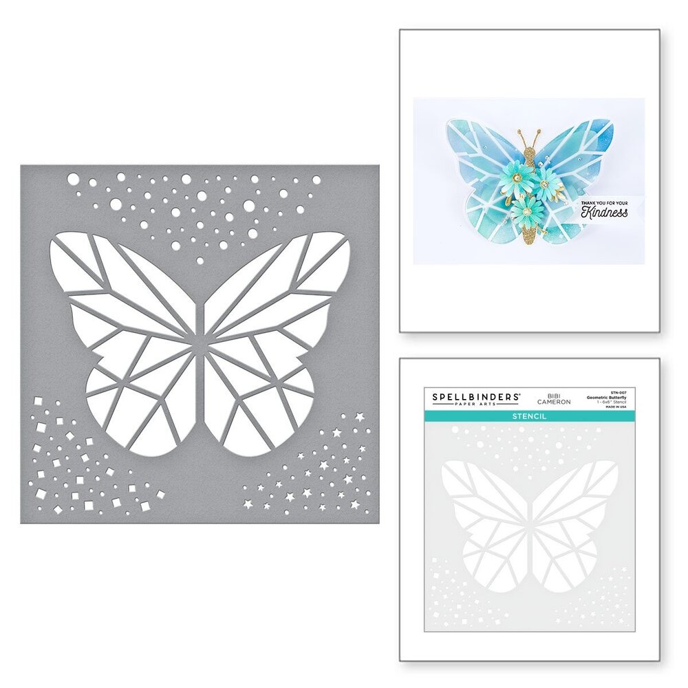 Spellbinders Geometric Butterfly Stencil (STN-007) (OUTLET)