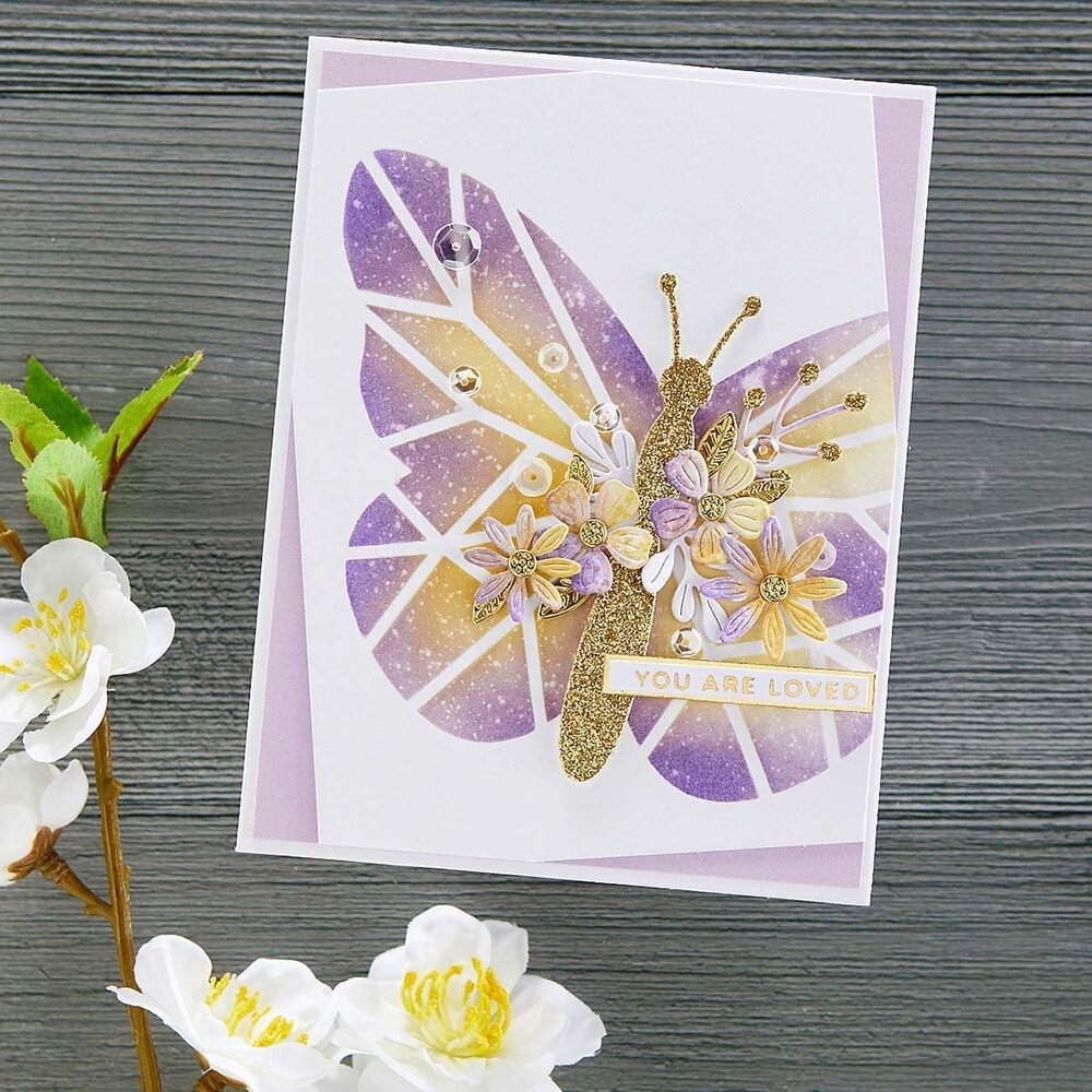Spellbinders Geometric Butterfly Stencil (STN-007) (OUTLET)
