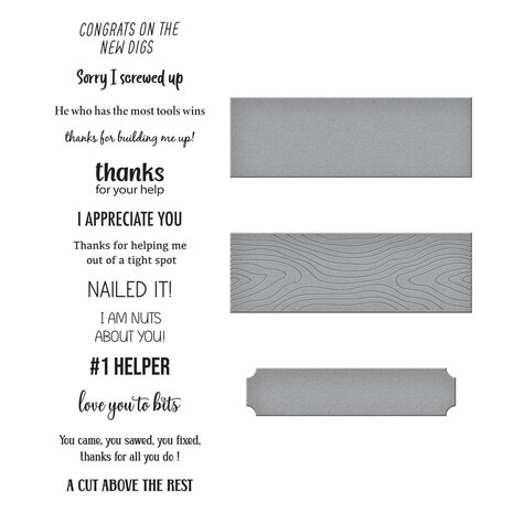 Spellbinders A Cut Above the Rest Sentiments Clear Stamp & Die Set (SDS-180) (OUTLET)