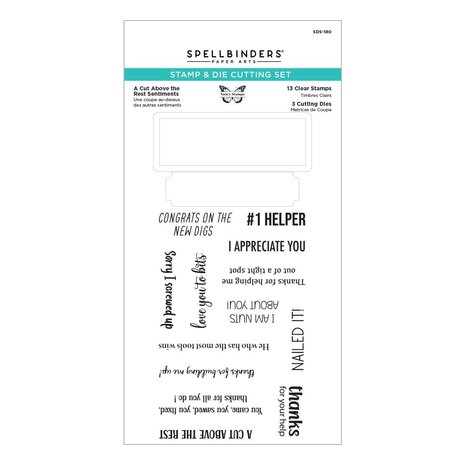 Spellbinders A Cut Above the Rest Sentiments Clear Stamp & Die Set (SDS-180) (OUTLET)