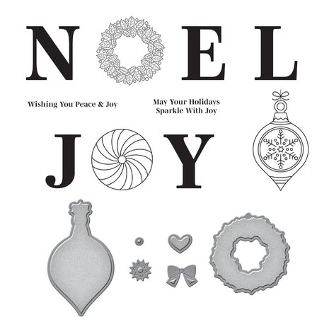 Spellbinders Big Holiday Words Clear Stamp & Die Set (SDS-179) (OUTLET)