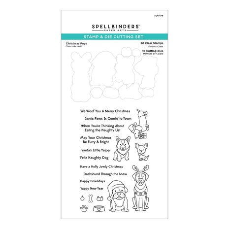 Spellbinders Christmas Pups Clear Stamp & Die Set (SDS-178) (OUTLET)
