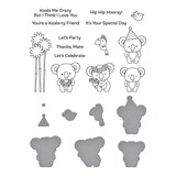 Spellbinders Playful Koalas Stamp & Die Set (SDS-173) (OUTLET)