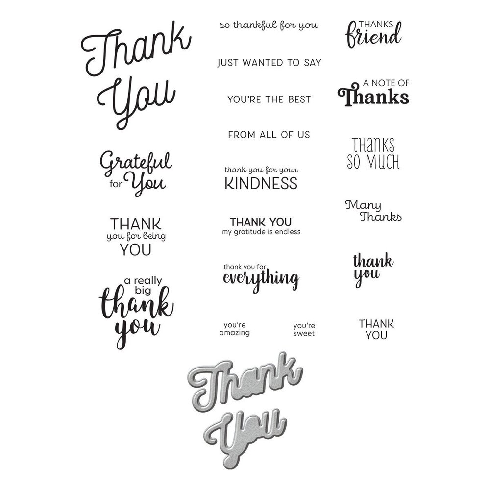Spellbinders Many Thanks Clear Stamp & Die Set (SDS-171) (OUTLET)