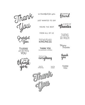 Spellbinders Many Thanks Clear Stamp & Die Set (SDS-171) (OUTLET)