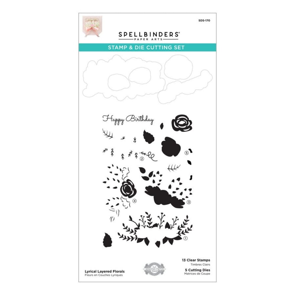 Spellbinders Lyrical Layered Florals Stamp & Die Set (SDS-170) (OUTLET)