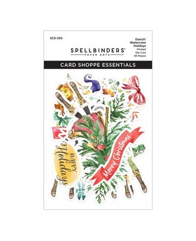Spellbinders Dancin' Watercolor Holidays Printed Die Cuts (SCS-330) (OUTLET)