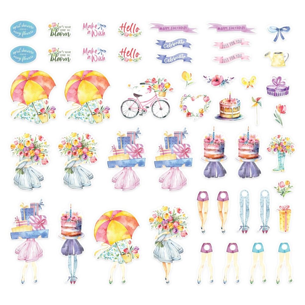 Spellbinders Dancin' Watercolor Celebrations Printed Die Cuts (SCS-329) (OUTLET)