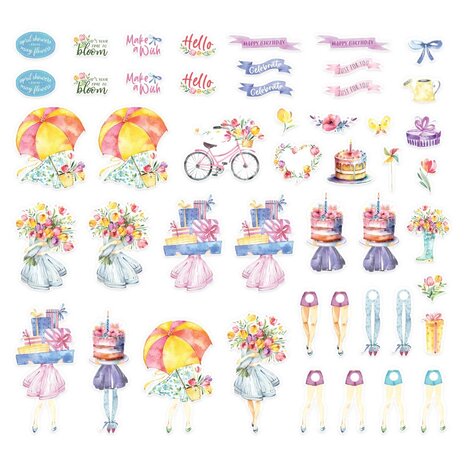 Spellbinders Dancin' Watercolor Celebrations Printed Die Cuts (SCS-329) (OUTLET)