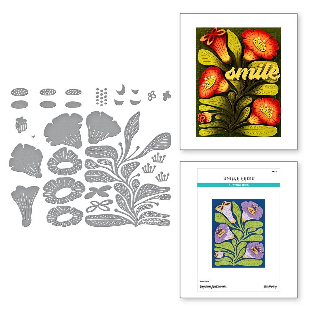 Spellbinders Fresh Picked Angel Trumpets Etched Dies (S7-242) (OUTLET)