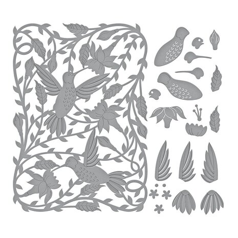 Spellbinders Delicate Floral Hummingbirds Etched Dies (S7-230) (OUTLET)