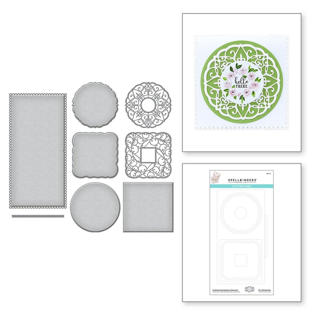Spellbinders Scalloped Symphony Notecard Etched Dies (S6-177) (OUTLET)